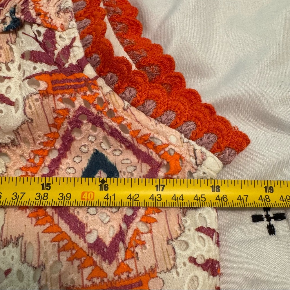 Sundance NWT Annetta Eyelet Tank Sleeveless Dress Orange Multi Colored Lined Sm - Picture 13 of 13